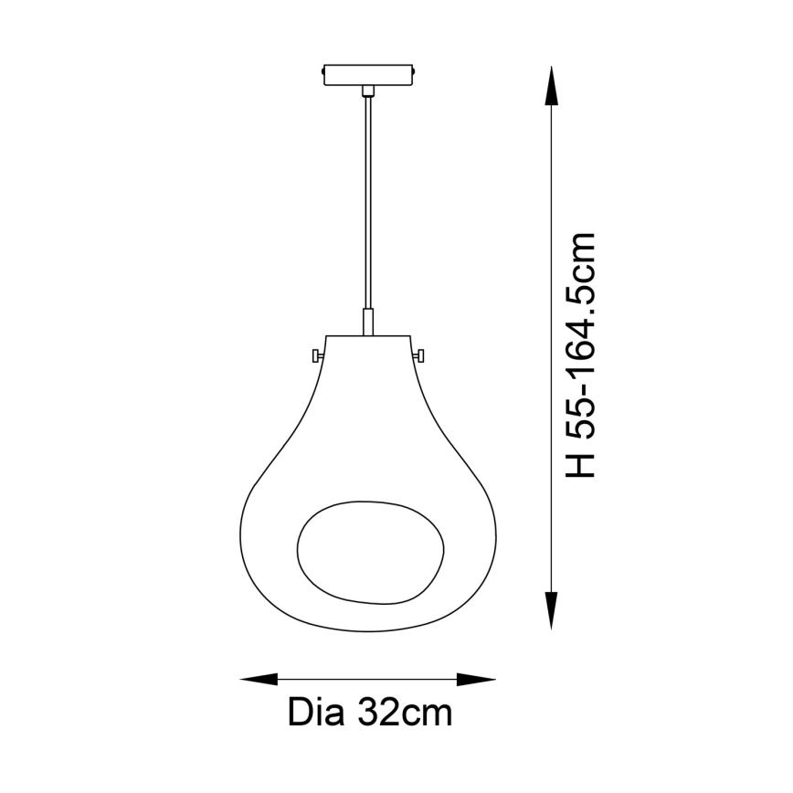 Endon 99788 - EUROPA Cable-Hung Pendant Light 1xE27/10W/230V, Smoked Black