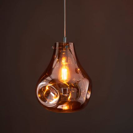 Endon 99790 - Cable-suspended pendant light EUROPA 1xE27/10W/230V smoky brown