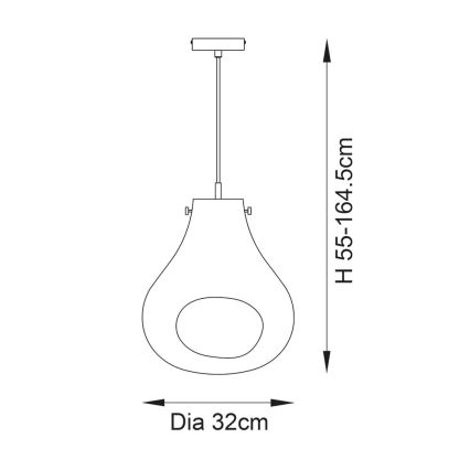Endon 99791 - Chandelier on a string EUROPA 1xE27/10W/230V blue