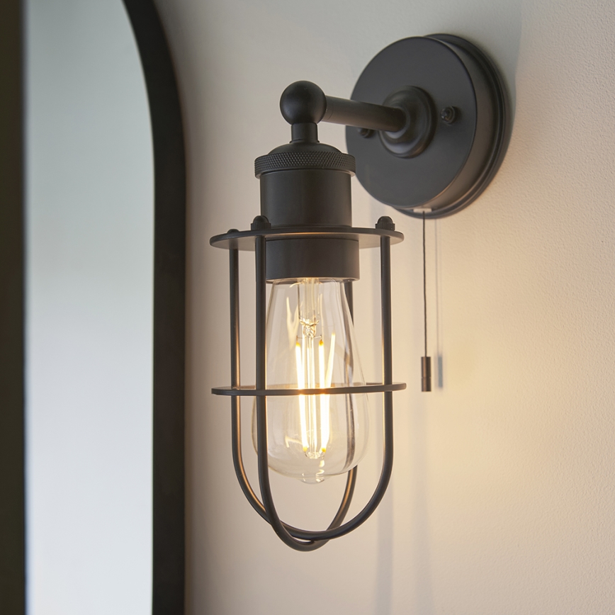 Endon 99948 - CREW Bathroom Wall Light 1xE27/6W/230V IP44 Black