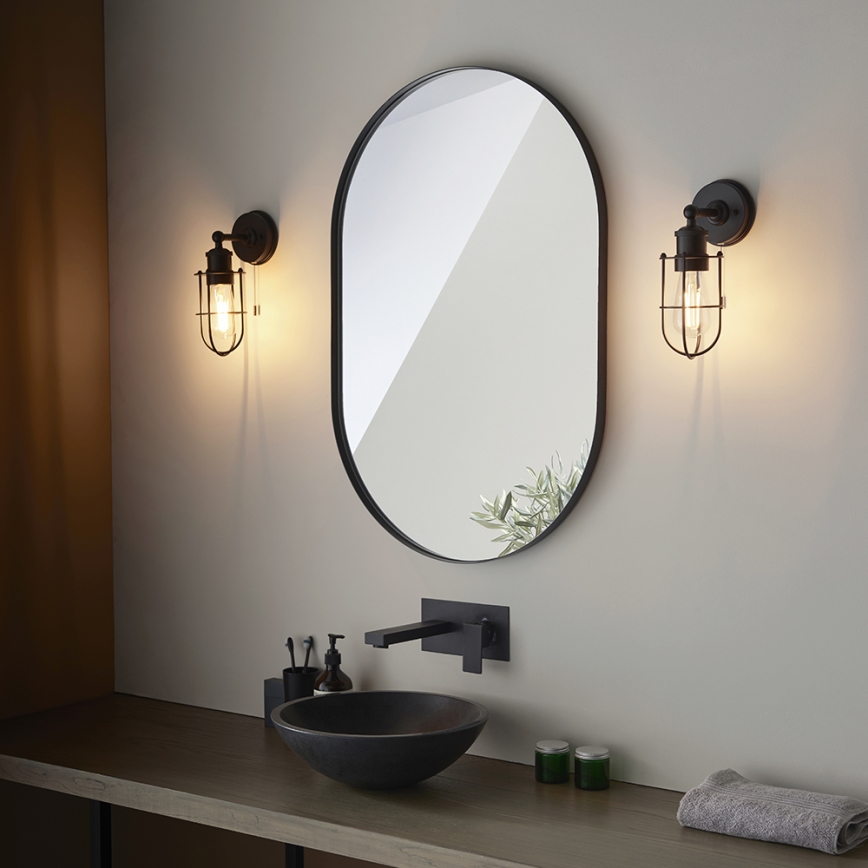 Endon 99948 - CREW Bathroom Wall Light 1xE27/6W/230V IP44 Black