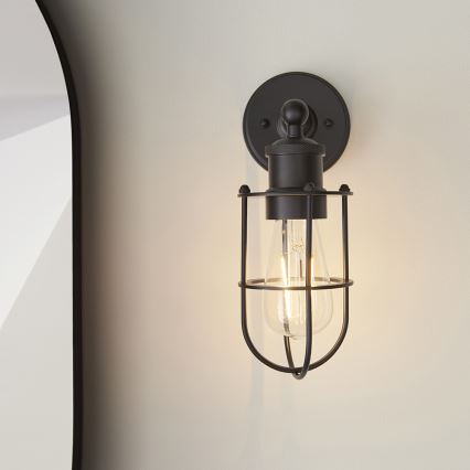 Endon 99948 - CREW Bathroom Wall Light 1xE27/6W/230V IP44 Black