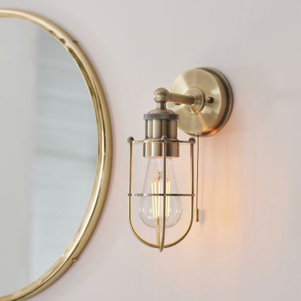 Endon 99952 - Bathroom wall light CREW 1xE27/6W/230V IP44 brass