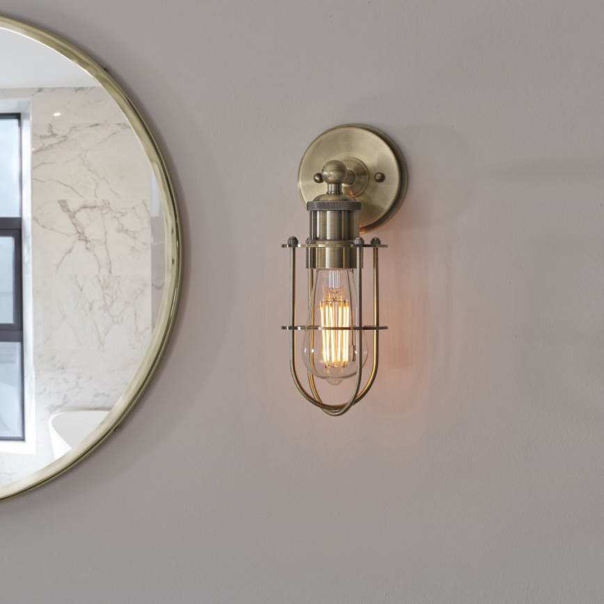 Endon 99952 - Bathroom wall light CREW 1xE27/6W/230V IP44 brass
