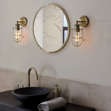 Endon 99952 - Bathroom wall light CREW 1xE27/6W/230V IP44 brass