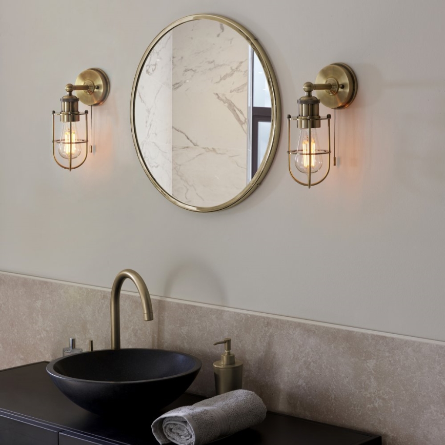 Endon 99952 - Bathroom wall light CREW 1xE27/6W/230V IP44 brass