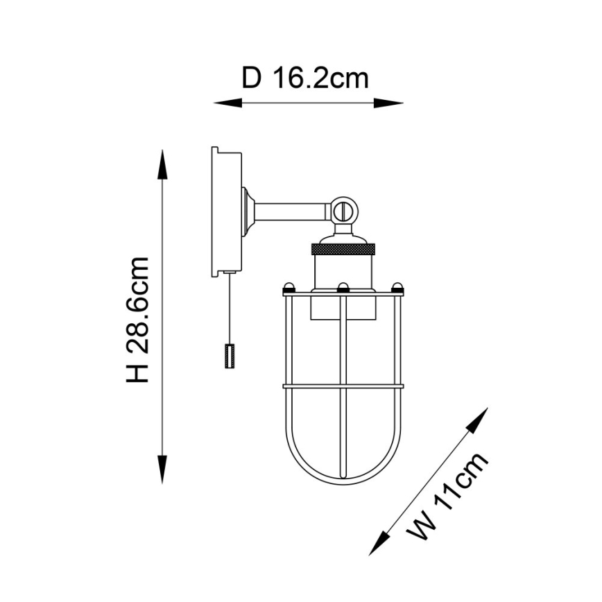 Endon 99952 - Bathroom wall light CREW 1xE27/6W/230V IP44 brass