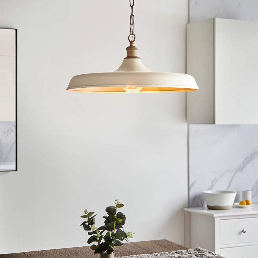 Endon 99999 - SABIAN Chain-Hung Chandelier 1xE27/10W/230V Cream/Gold