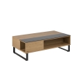 ENZO Lift-Top Coffee Table 110 x 60 cm Black/Oak