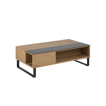 ENZO Lift-Top Coffee Table 110 x 60 cm Black/Oak