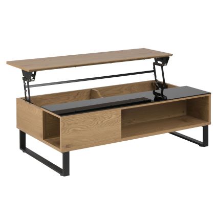 ENZO Lift-Top Coffee Table 110 x 60 cm Black/Oak