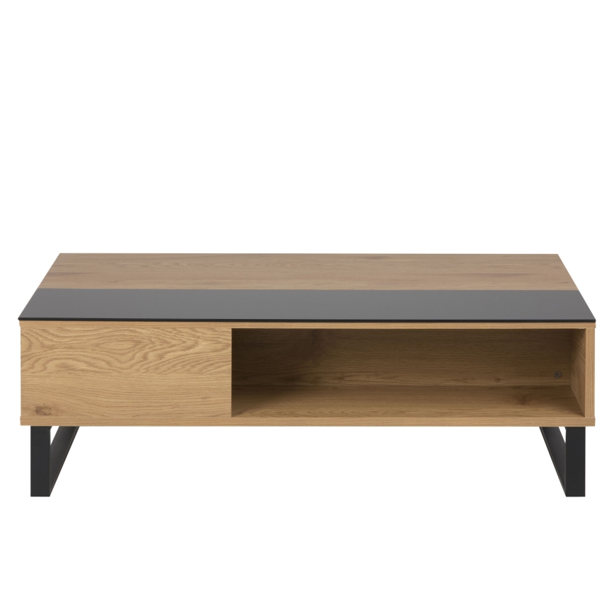 ENZO Lift-Top Coffee Table 110 x 60 cm Black/Oak