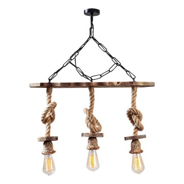 EREBOS 3xE27/40W/230V brown pendant light