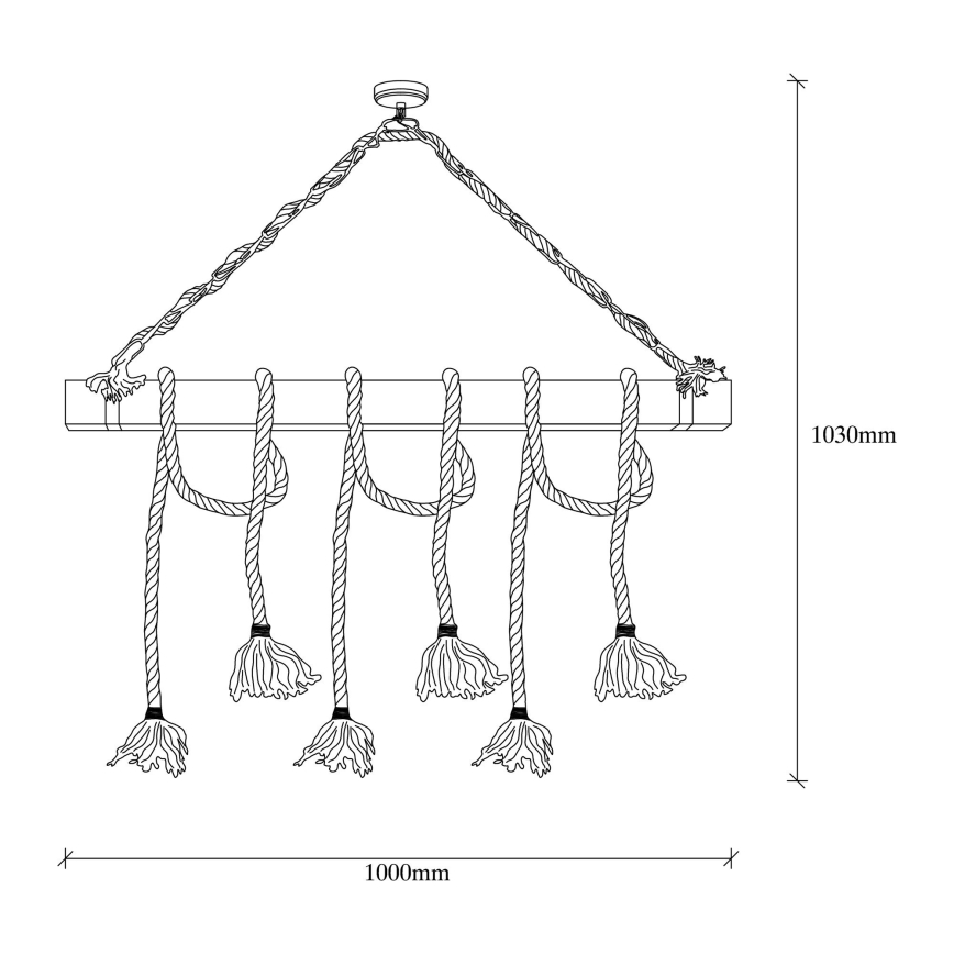 EREBOS 6xE27/40W/230V brown pendant light