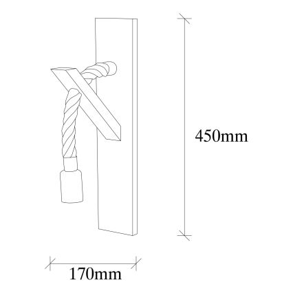 EREBOS Wall Lamp 1xE27/40W/230V Brown