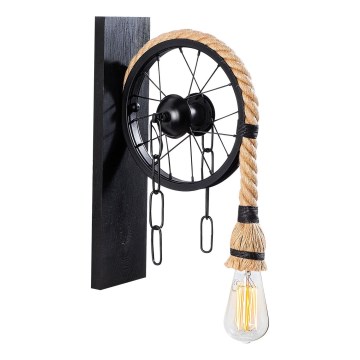 EREBOS Wall Light 1xE27/40W/230V Black/Brown