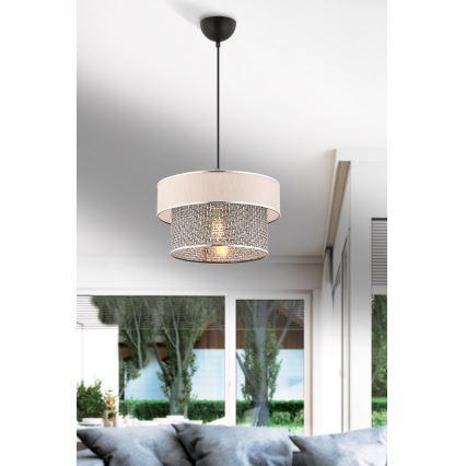 ERO Pendant Light 1xE27/60W/230V Cream/Grey
