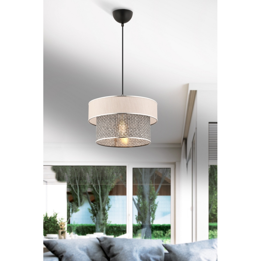 ERO Pendant Light 1xE27/60W/230V Cream/Grey