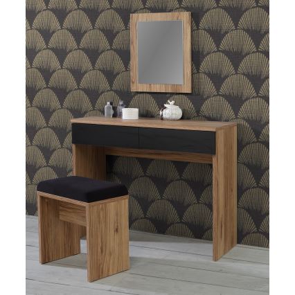 ERO Vanity Table + Stool, Brown/Black