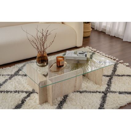 ESCAPE Coffee Table 105x65 cm Beige/Clear