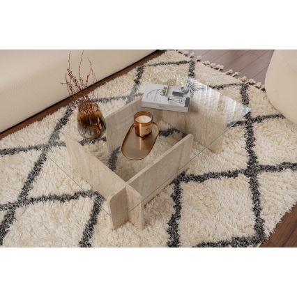 ESCAPE Coffee Table 105x65 cm Beige/Clear