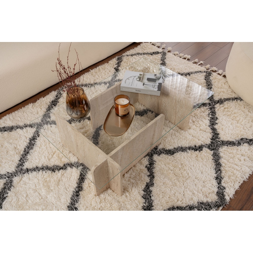 ESCAPE Coffee Table 105x65 cm Beige/Clear