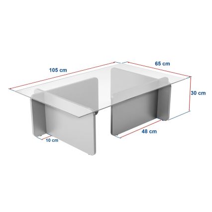 ESCAPE Coffee Table 105x65 cm Beige/Clear