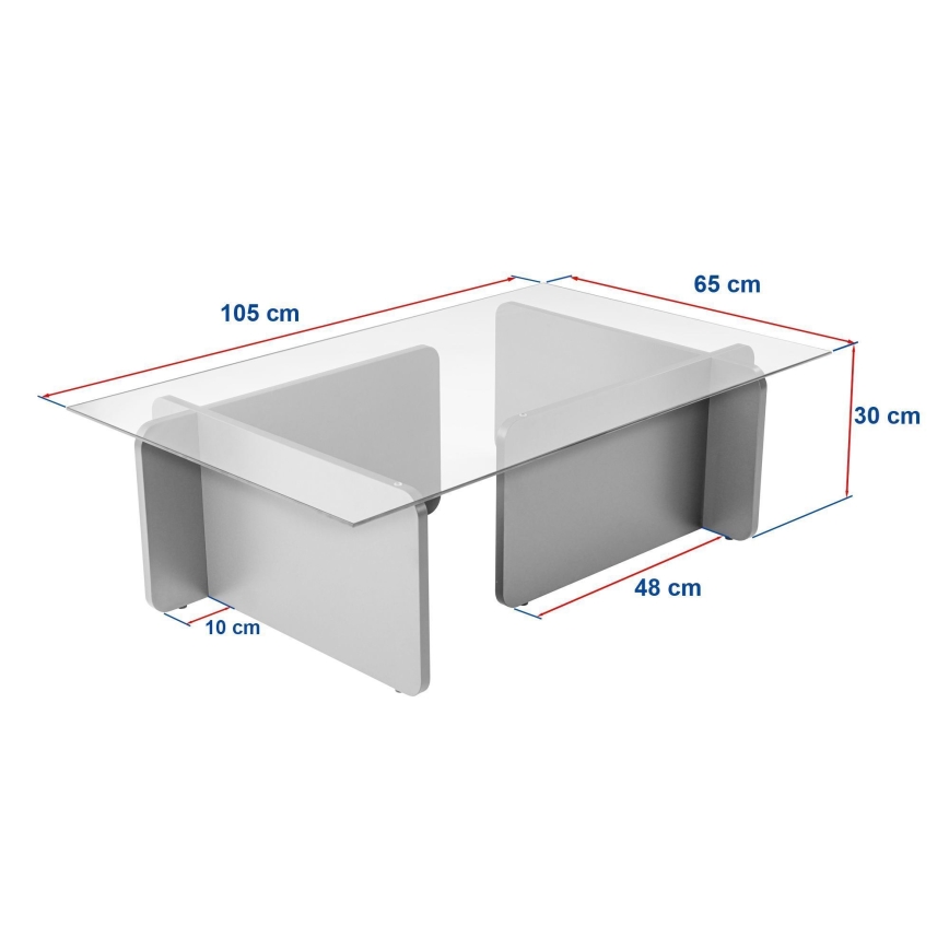 ESCAPE Coffee Table 105x65 cm Beige/Clear