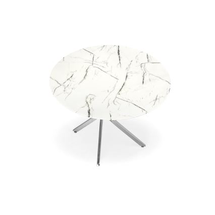 ESTEN 100 cm Dining Table, White/Silver