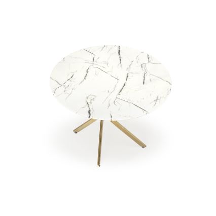 ESTEN Dining Table, 100 cm, White/Gold