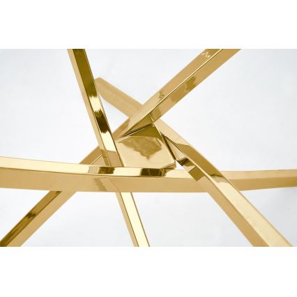 ESTEN Dining Table, Clear/Gold
