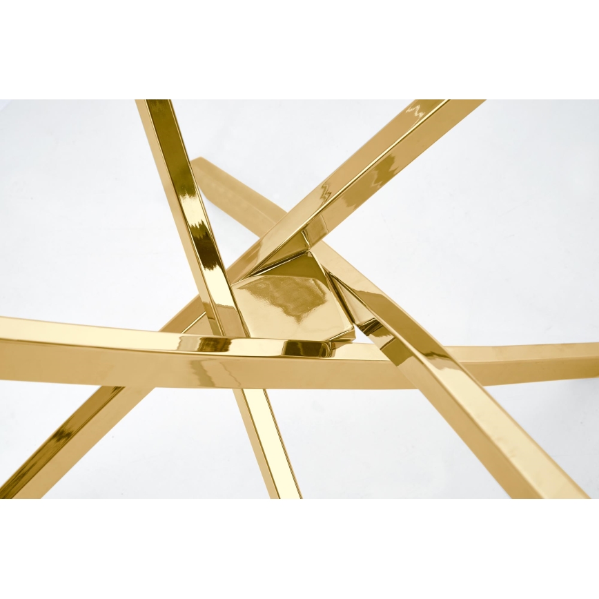 ESTEN Dining Table, Clear/Gold