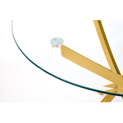 ESTEN Dining Table, Clear/Gold