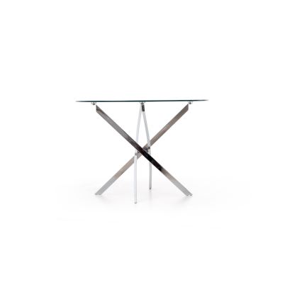 ESTEN Dining Table, Clear/Silver