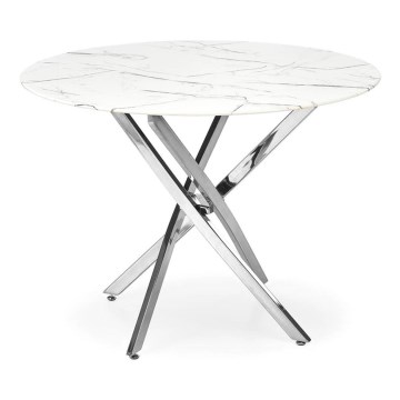 ESTEN dining table, white/silver