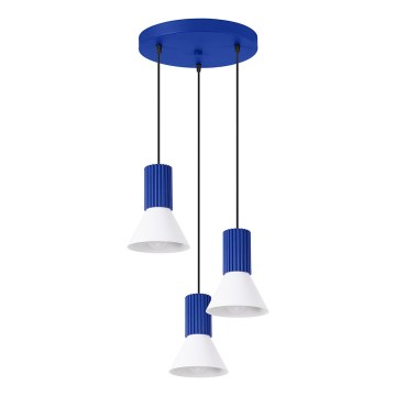 ESTRIA cord pendant, 3xE14/10W/230V, Ø 30 cm, blue