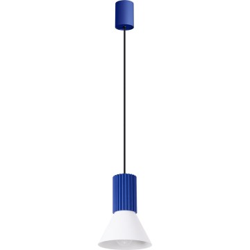 ESTRIA corded pendant light 1x E14/10W/230V, Ø 14 cm, blue