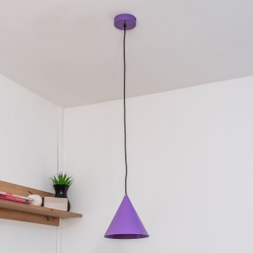 ETNA cable-mounted pendant light, 1x E27/15W/230V, Ø 18.5 cm, purple