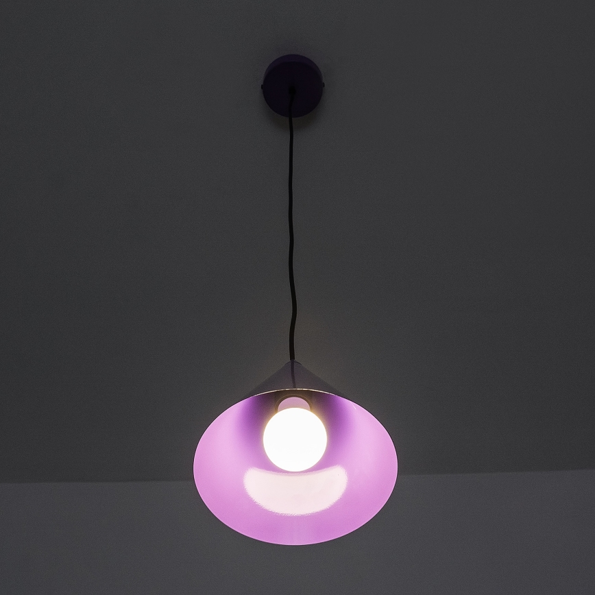 ETNA cable-mounted pendant light, 1x E27/15W/230V, Ø 18.5 cm, purple