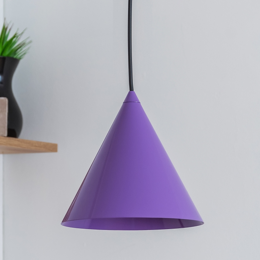 ETNA cable-mounted pendant light, 1x E27/15W/230V, Ø 18.5 cm, purple
