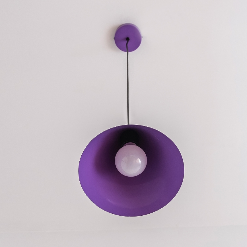ETNA cable-mounted pendant light, 1x E27/15W/230V, Ø 18.5 cm, purple