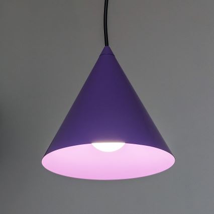 ETNA cable-mounted pendant light, 1x E27/15W/230V, Ø 18.5 cm, purple