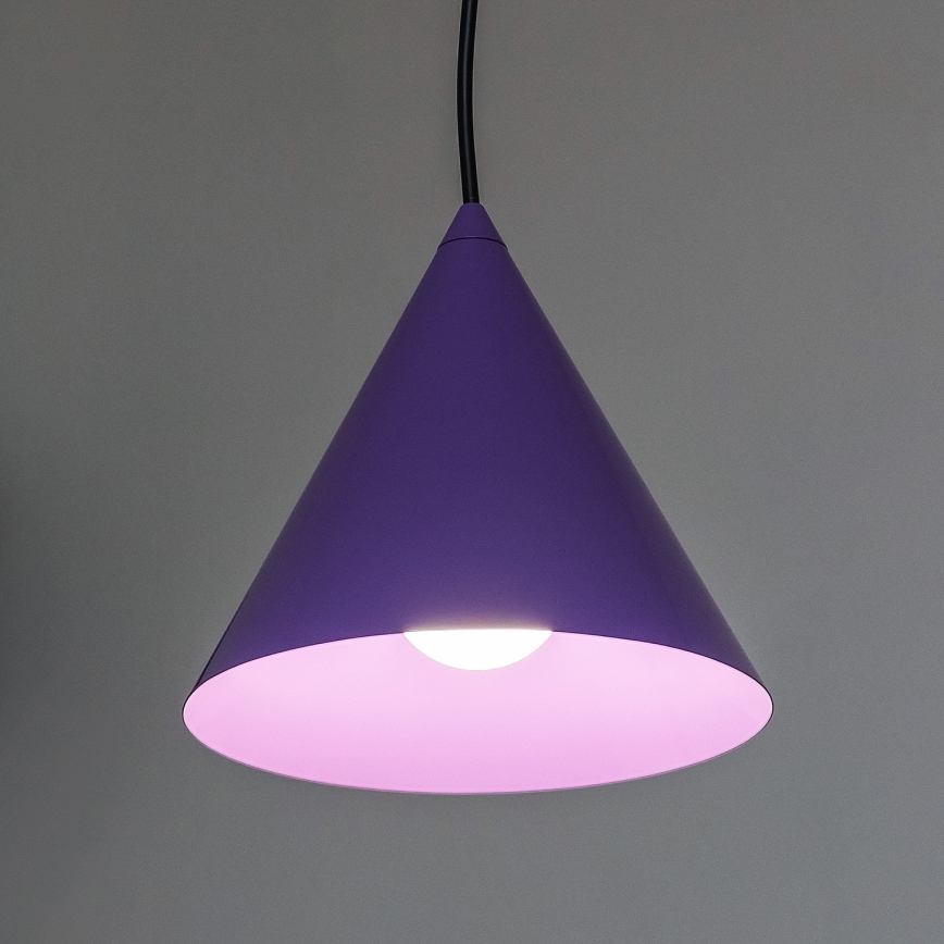 ETNA cable-mounted pendant light, 1x E27/15W/230V, Ø 18.5 cm, purple