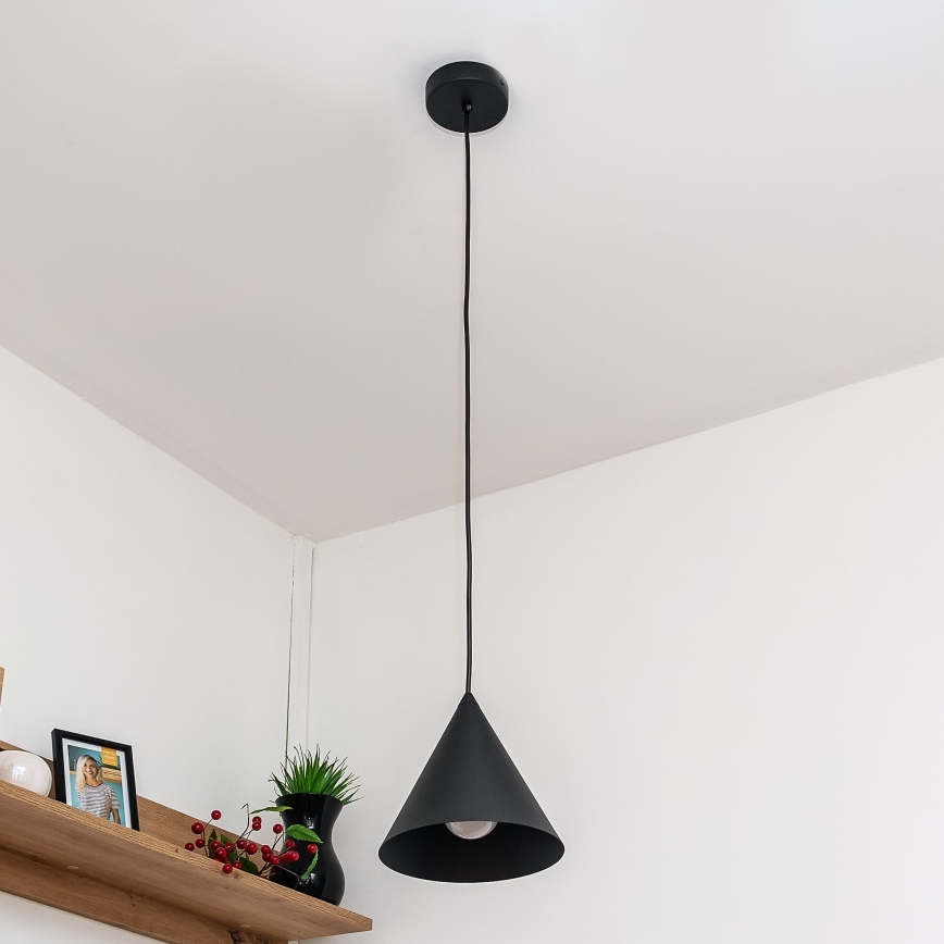 ETNA Cable Pendant Light 1xE27/15W/230V, Ø 18.5 cm, Black