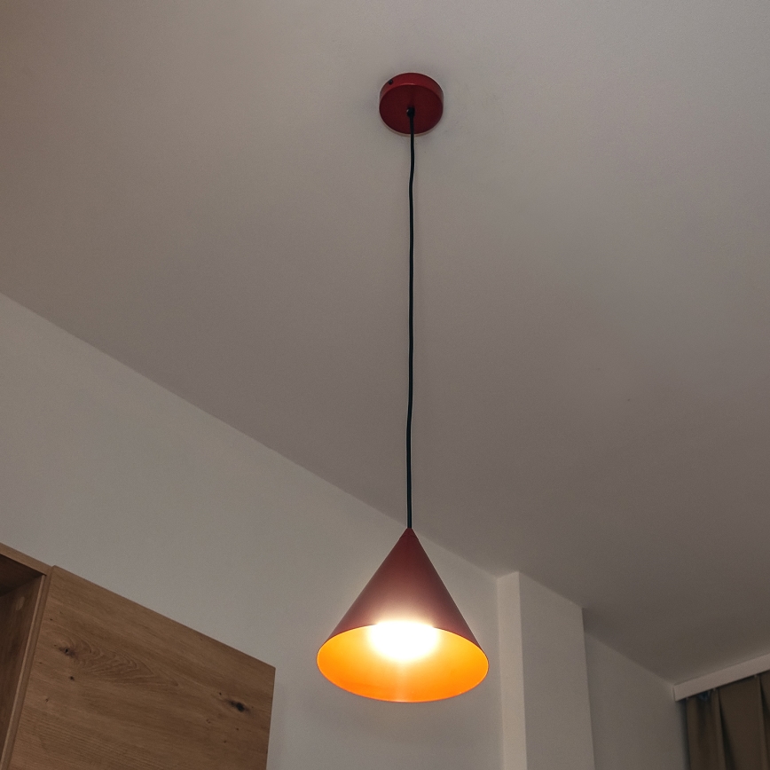 ETNA cord pendant, 1xE27/15W/230V, dia. 18,5 cm, red