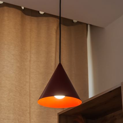 ETNA cord pendant, 1xE27/15W/230V, dia. 18,5 cm, red