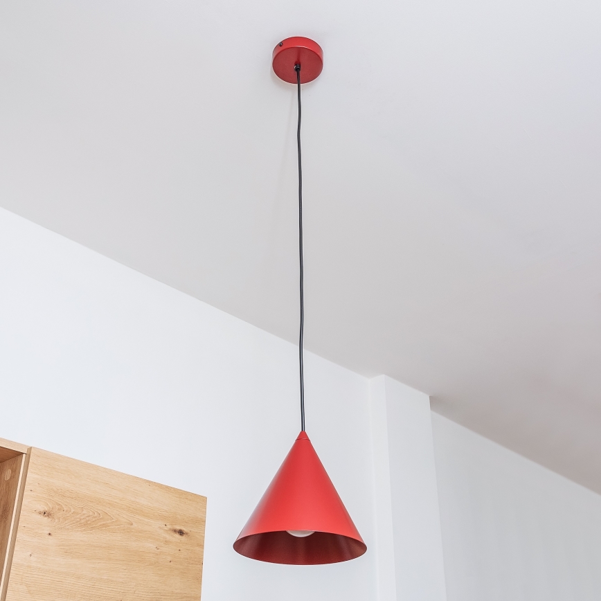 ETNA II cord pendant, 1xE27/15W/230V, dia. 18,5 cm, red