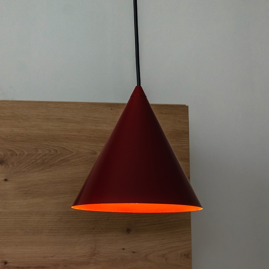 ETNA II cord pendant, 1xE27/15W/230V, dia. 18,5 cm, red