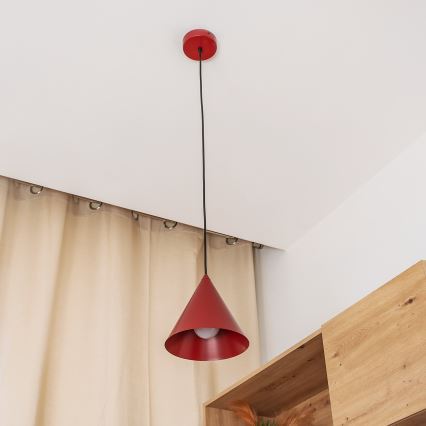 ETNA II cord pendant, 1xE27/15W/230V, dia. 18,5 cm, red
