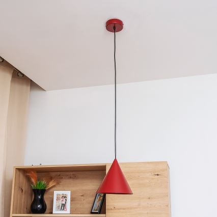 ETNA II cord pendant, 1xE27/15W/230V, dia. 18,5 cm, red
